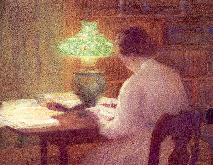 Ochtman, Mina Fonda The Evening Lamp oil painting image